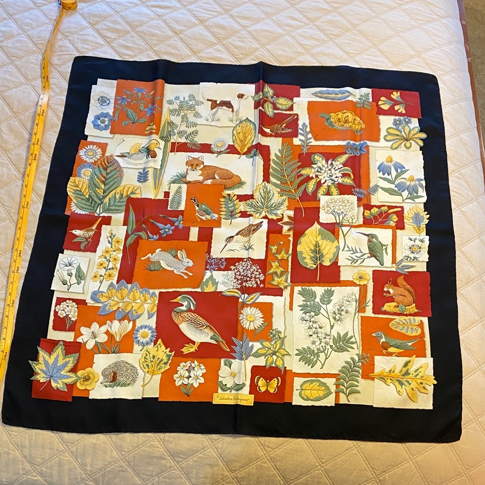 Salvatore Ferragamo Multicolor Nature Print Scarf